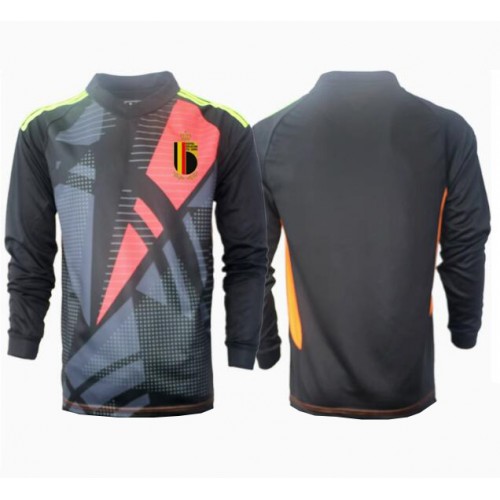 Pánský Fotbalový dres Belgie Brankářské ME 2024 Domácí Dlouhý Rukáv